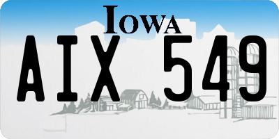 IA license plate AIX549