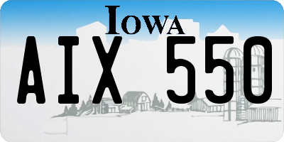 IA license plate AIX550