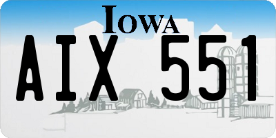 IA license plate AIX551
