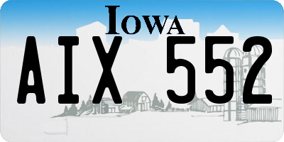 IA license plate AIX552