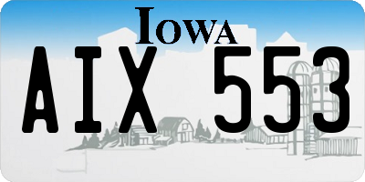 IA license plate AIX553