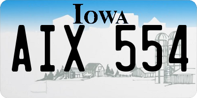 IA license plate AIX554