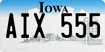 IA license plate AIX555