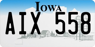 IA license plate AIX558