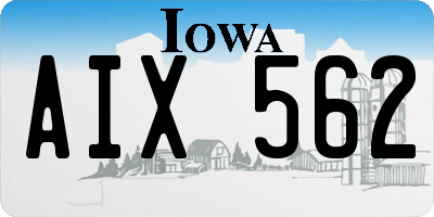 IA license plate AIX562