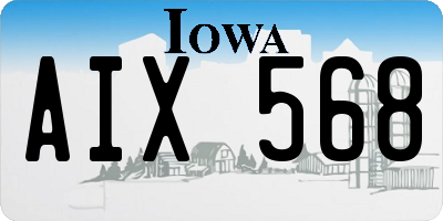 IA license plate AIX568
