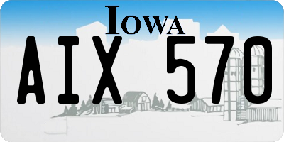 IA license plate AIX570