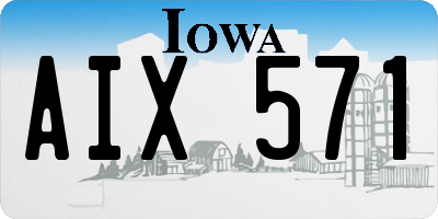 IA license plate AIX571