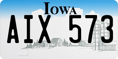 IA license plate AIX573