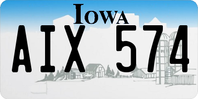 IA license plate AIX574