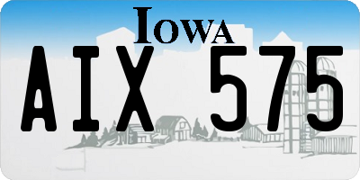 IA license plate AIX575