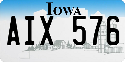 IA license plate AIX576