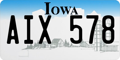IA license plate AIX578