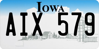 IA license plate AIX579