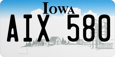 IA license plate AIX580