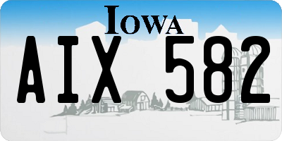 IA license plate AIX582