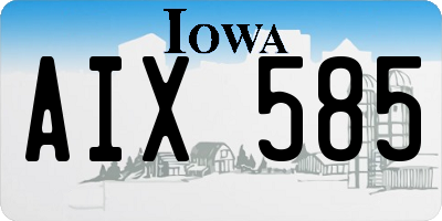 IA license plate AIX585