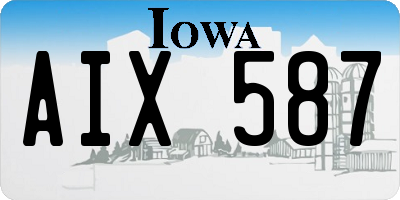 IA license plate AIX587