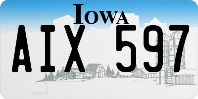 IA license plate AIX597