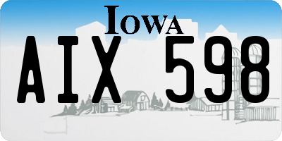 IA license plate AIX598