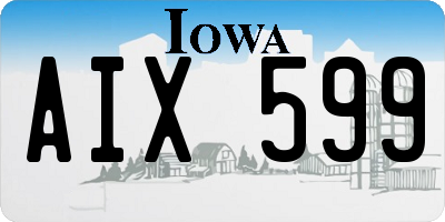 IA license plate AIX599