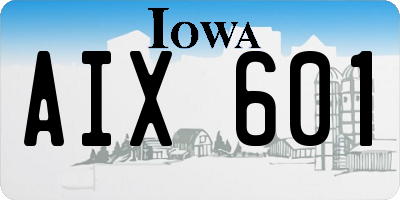 IA license plate AIX601