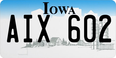 IA license plate AIX602