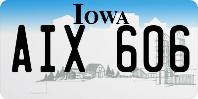IA license plate AIX606