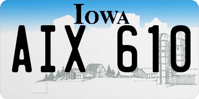 IA license plate AIX610