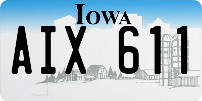 IA license plate AIX611