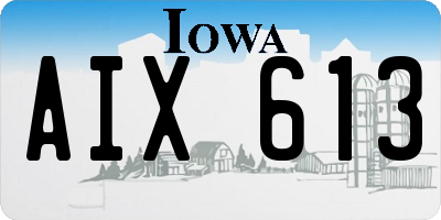 IA license plate AIX613
