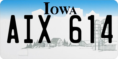 IA license plate AIX614