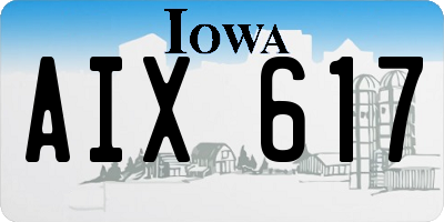 IA license plate AIX617