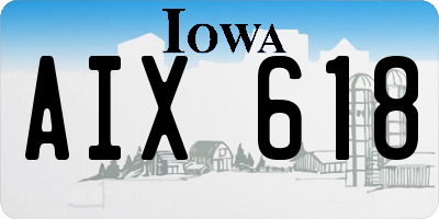 IA license plate AIX618