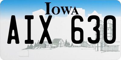IA license plate AIX630