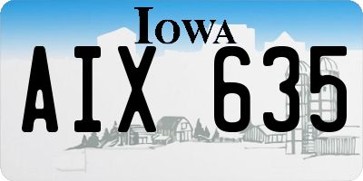 IA license plate AIX635