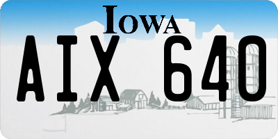IA license plate AIX640