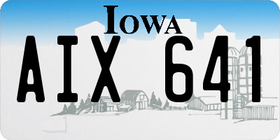 IA license plate AIX641