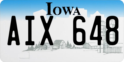 IA license plate AIX648