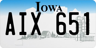 IA license plate AIX651