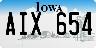 IA license plate AIX654
