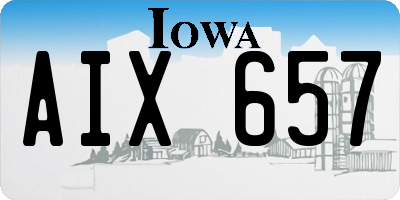 IA license plate AIX657