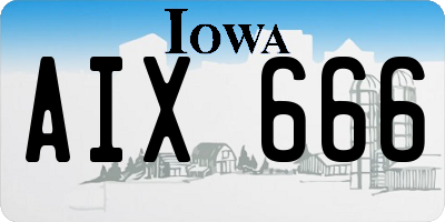 IA license plate AIX666