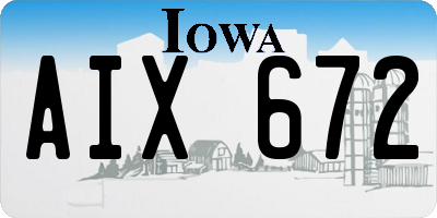 IA license plate AIX672