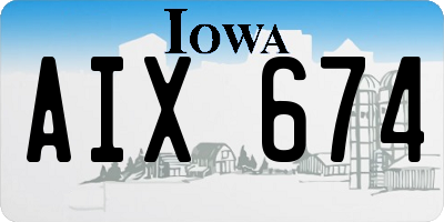 IA license plate AIX674