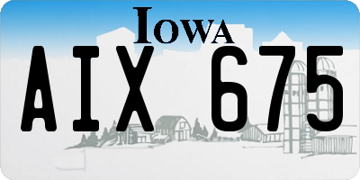 IA license plate AIX675
