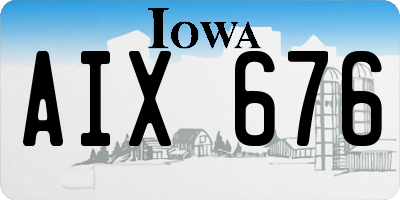 IA license plate AIX676