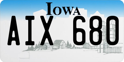 IA license plate AIX680