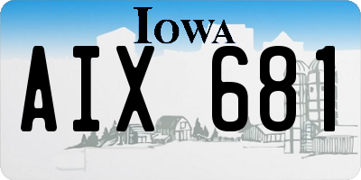 IA license plate AIX681