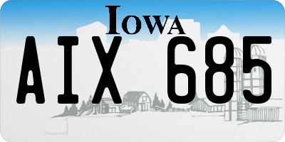 IA license plate AIX685